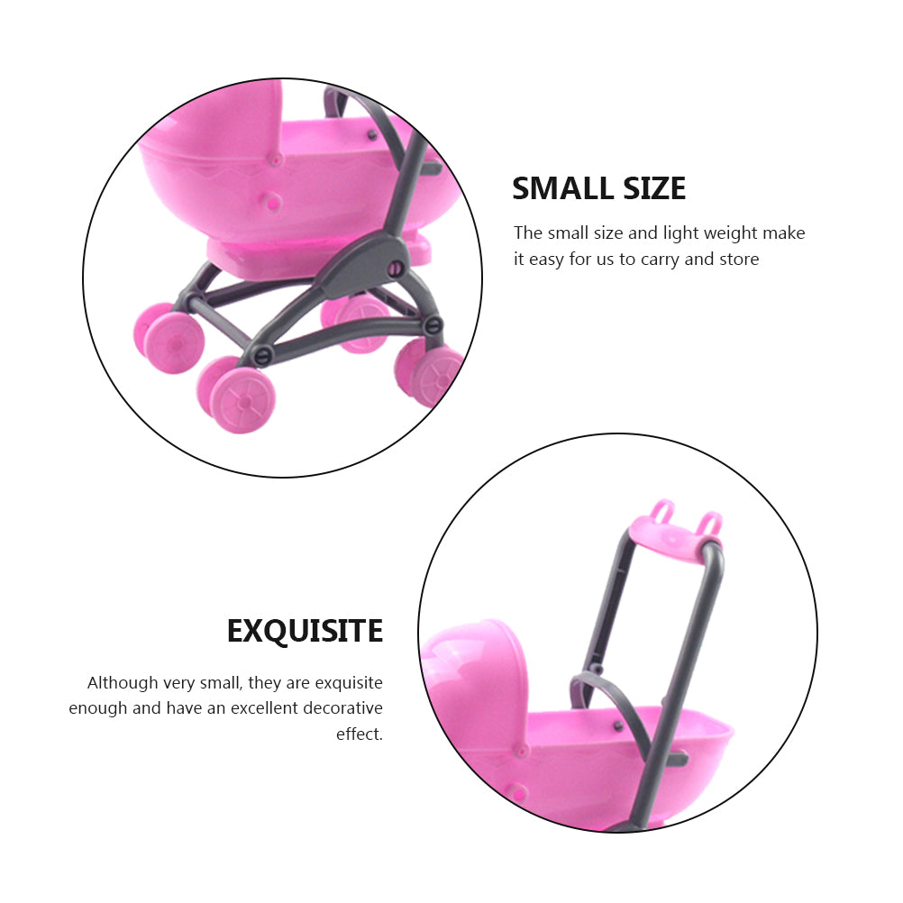 Mini Shopping Cart Simulated Stroller Furniture House Decoration Model Toy Simulation Plastic Mini Baby Carriage Playing
