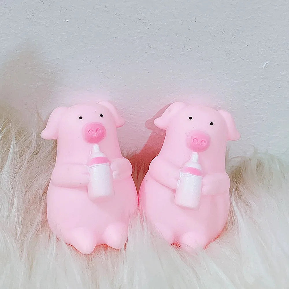 Cute funny little pig venting children's toy pig pig pinch music bottle pig creative trick gift
