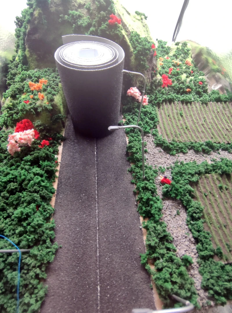 Black Model Interstate Road Tape with Back Adhesive Tar Country Road railway layout sand table materials Landscape Modeling