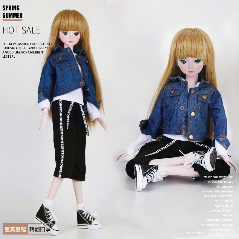 Fashion 1/3 Bjd Doll Dress Casual Handmade Clothes Outfits, Cosplay Clothing ,Overcoat Dress Up Suit For 60cm Yosd Bjd Dolls