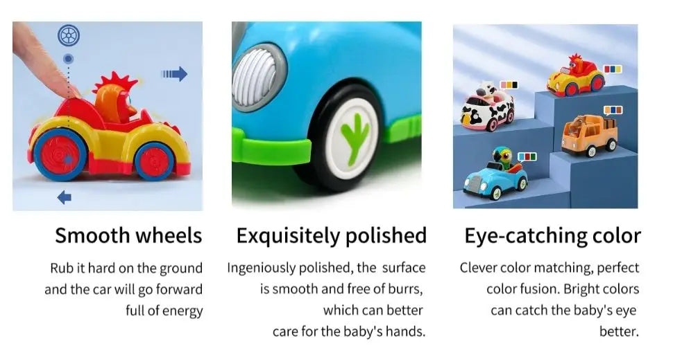 La Granja De Zenon Kids Toy Car Bartolito Car Pull Back Car Toys Inertia Car Set Boys Girls Toys 1-3 Years Old Birthday Gift