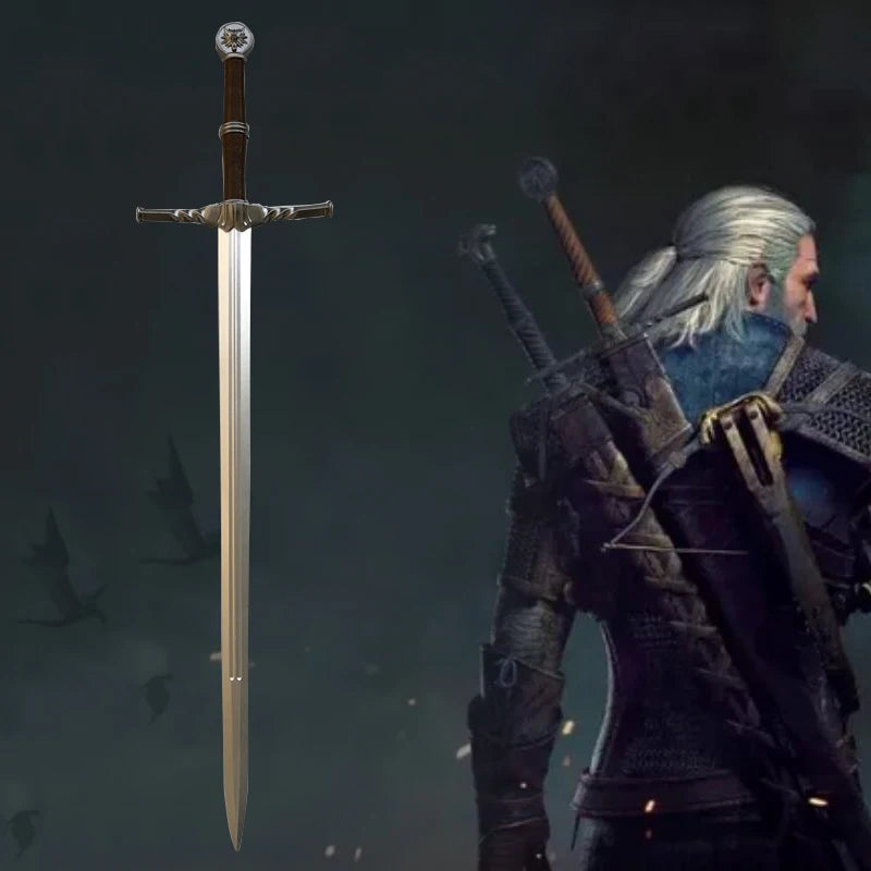 Wild Hunt Sword Aerondight Sword Weapon Cosplay White Wolf Prop Role Play Gift Safety 1:1 PU Wizard Eredin Alice Jewel Sword