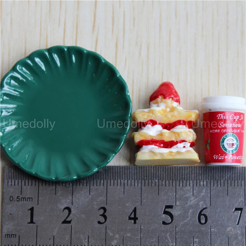 1/6 Scale Miniature Dollhouse Cake Mini Strawberry Mille Feuille Pretend Play Doll Food for BJD Blyth Kitchen Toy Accessory