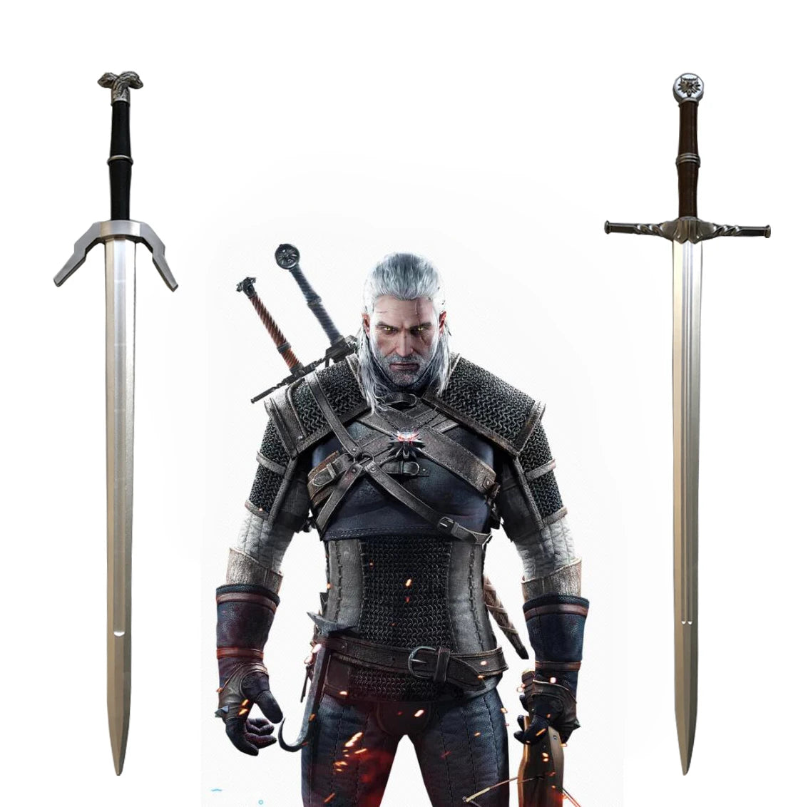 Wild Hunt Sword Aerondight Sword Weapon Cosplay White Wolf Prop Role Play Gift Safety 1:1 PU Wizard Eredin Alice Jewel Sword