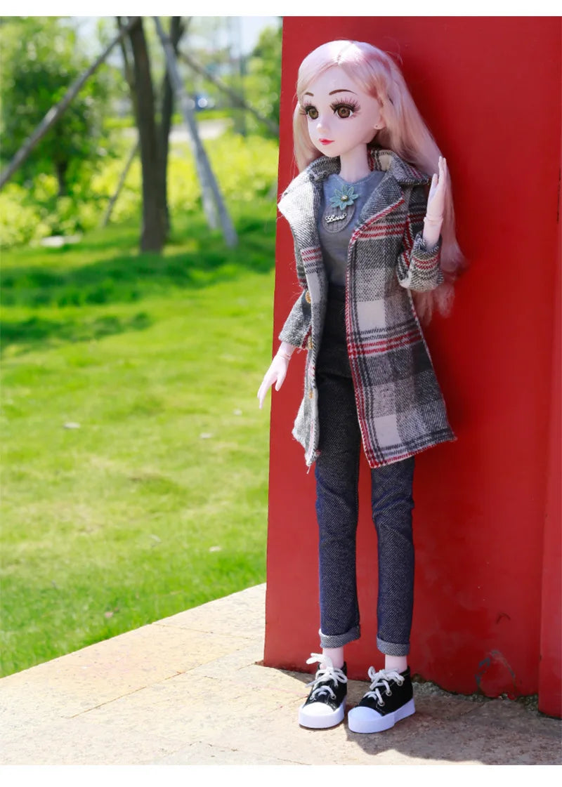 Fashion 1/3 Bjd Doll Dress Casual Handmade Clothes Outfits, Cosplay Clothing ,Overcoat Dress Up Suit For 60cm Yosd Bjd Dolls