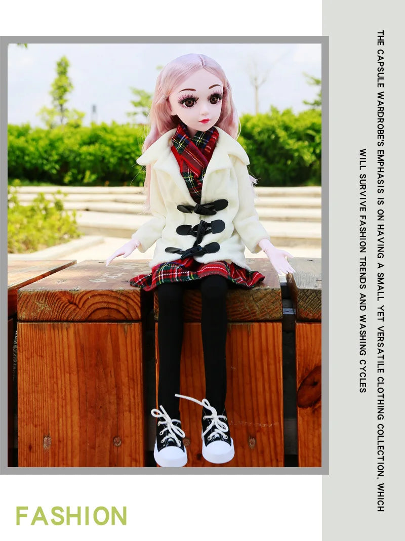 Fashion 1/3 Bjd Doll Dress Casual Handmade Clothes Outfits, Cosplay Clothing ,Overcoat Dress Up Suit For 60cm Yosd Bjd Dolls