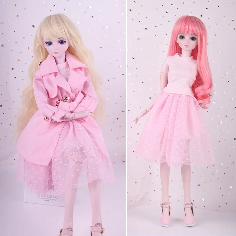 Fashion 1/3 Bjd Doll Dress Casual Handmade Clothes Outfits, Cosplay Clothing ,Overcoat Dress Up Suit For 60cm Yosd Bjd Dolls