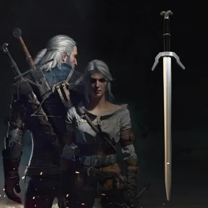 Wild Hunt Sword Aerondight Sword Weapon Cosplay White Wolf Prop Role Play Gift Safety 1:1 PU Wizard Eredin Alice Jewel Sword