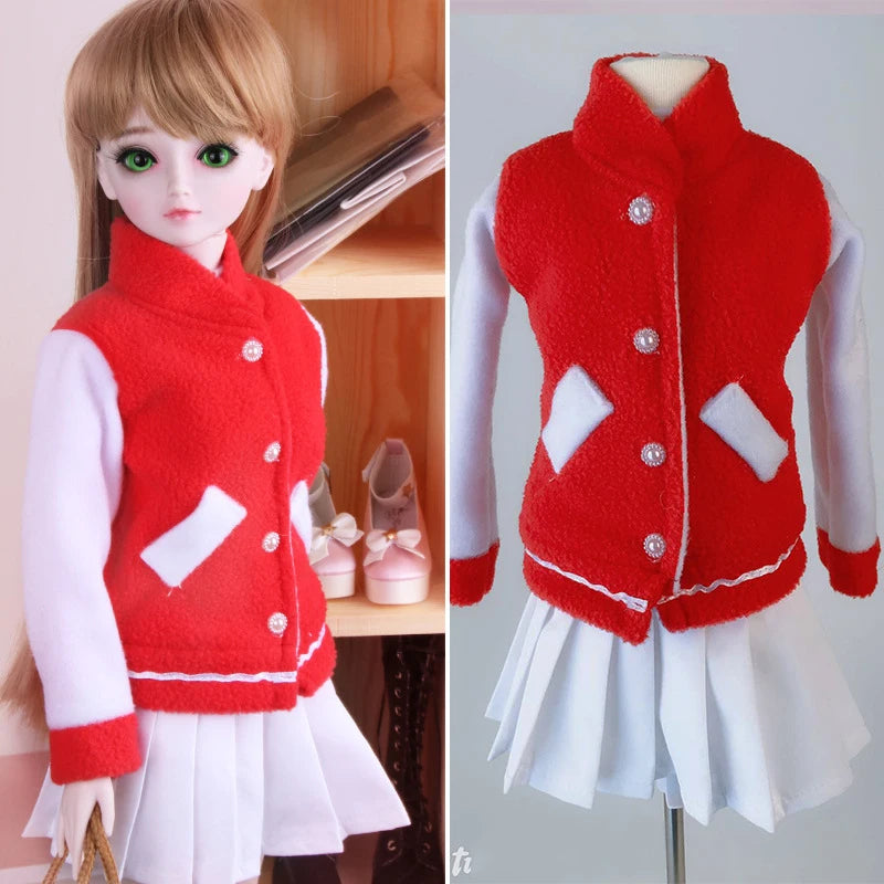 Fashion 1/3 Bjd Doll Dress Casual Handmade Clothes Outfits, Cosplay Clothing ,Overcoat Dress Up Suit For 60cm Yosd Bjd Dolls