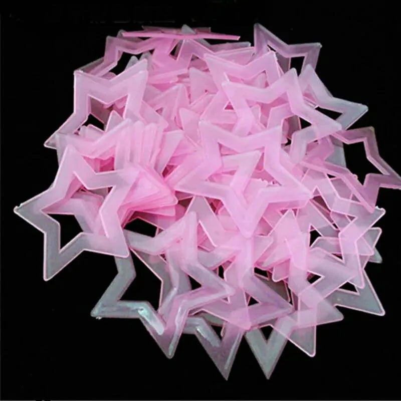 3D Hollow Star Energy Storage Fluorescent Glow In The dark Luminous On Wall Stickers For Kids Room living Room Decal