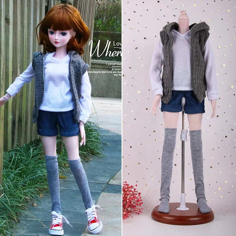 Fashion 1/3 Bjd Doll Dress Casual Handmade Clothes Outfits, Cosplay Clothing ,Overcoat Dress Up Suit For 60cm Yosd Bjd Dolls