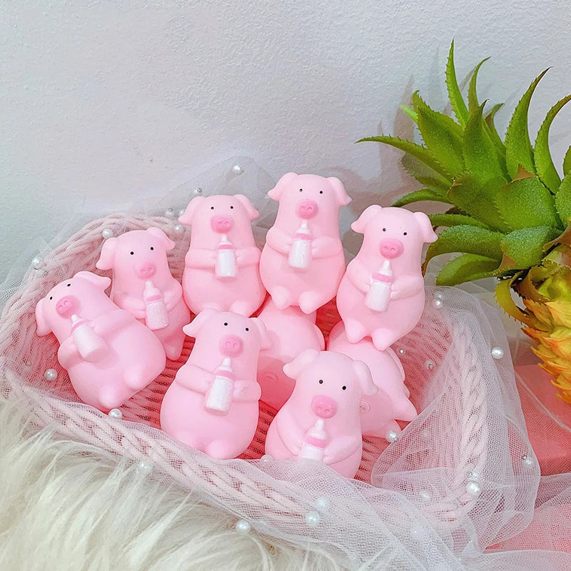 Cute funny little pig venting children's toy pig pig pinch music bottle pig creative trick gift