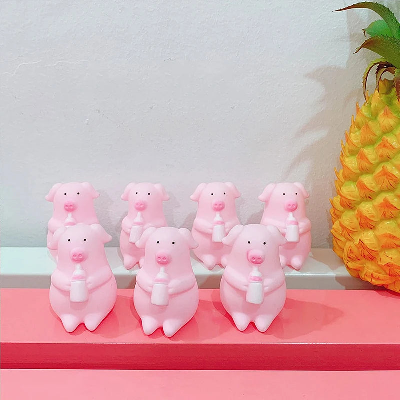 Cute funny little pig venting children's toy pig pig pinch music bottle pig creative trick gift