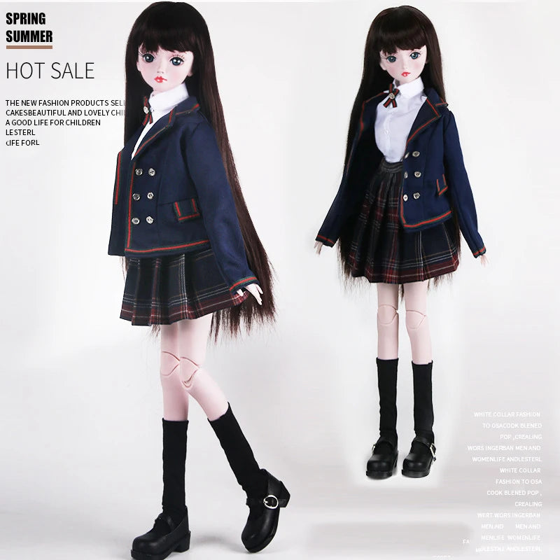 Fashion 1/3 Bjd Doll Dress Casual Handmade Clothes Outfits, Cosplay Clothing ,Overcoat Dress Up Suit For 60cm Yosd Bjd Dolls