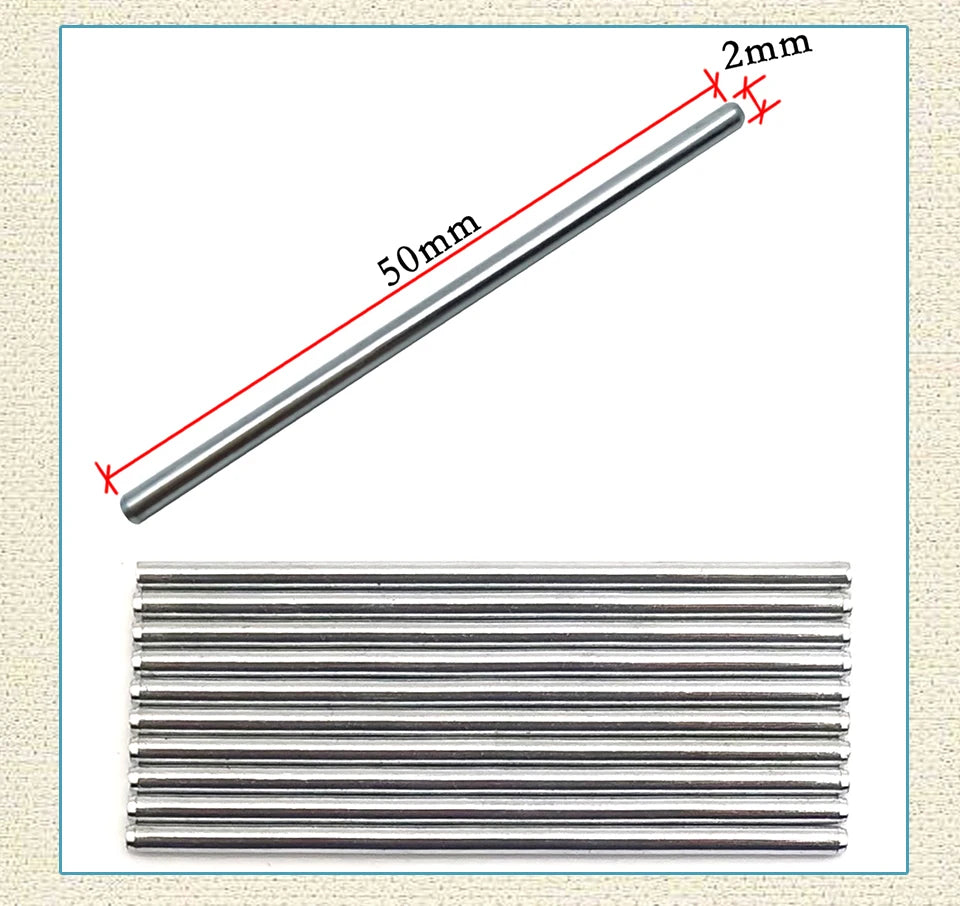 10pcs RC Silver Steel Rod shaft Axles Straight Metal Round Linear Rail Round Length 30 50 70 100 110 150mm * Diameter 2mm