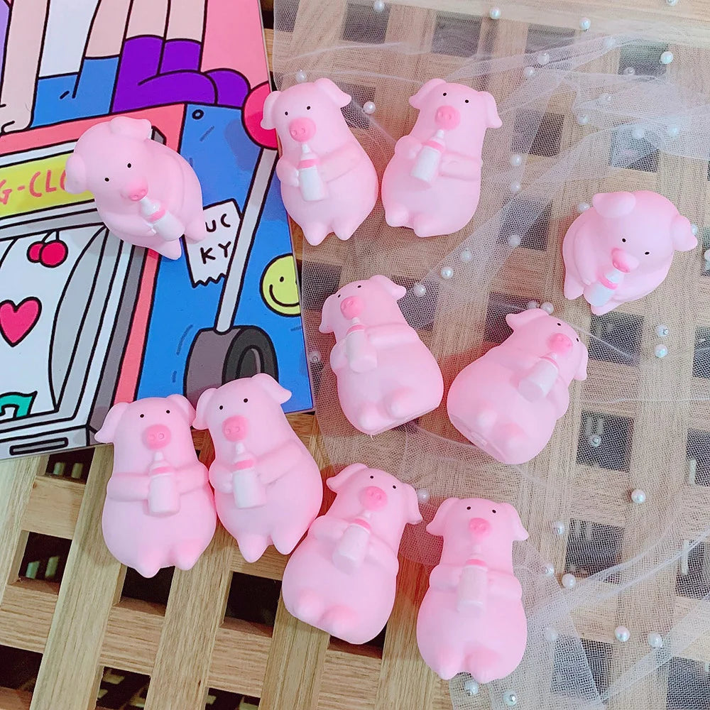Cute funny little pig venting children's toy pig pig pinch music bottle pig creative trick gift
