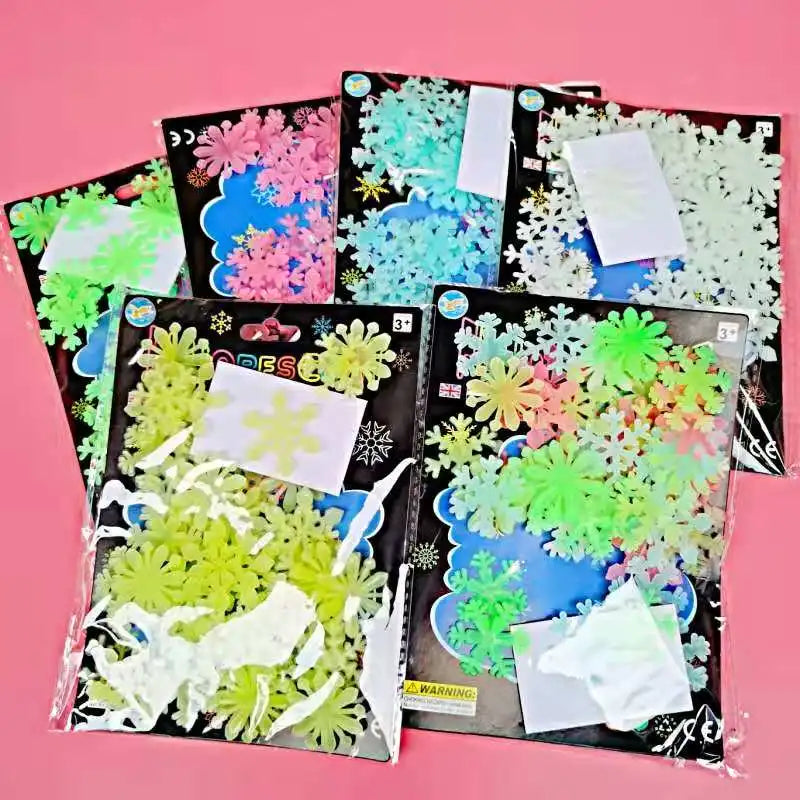 3D Hollow Star Energy Storage Fluorescent Glow In The dark Luminous On Wall Stickers For Kids Room living Room Decal