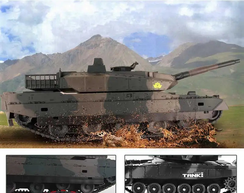 RC Tank Remote Control Tank Rechargeable 1/20 9CH 40CM Camouflage 27Mhz Infrared Electric Toys For Boys Birthday Gifts