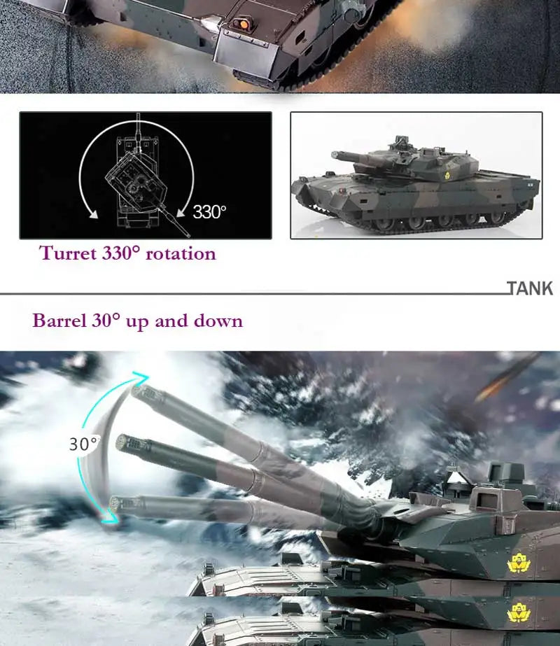 RC Tank Remote Control Tank Rechargeable 1/20 9CH 40CM Camouflage 27Mhz Infrared Electric Toys For Boys Birthday Gifts