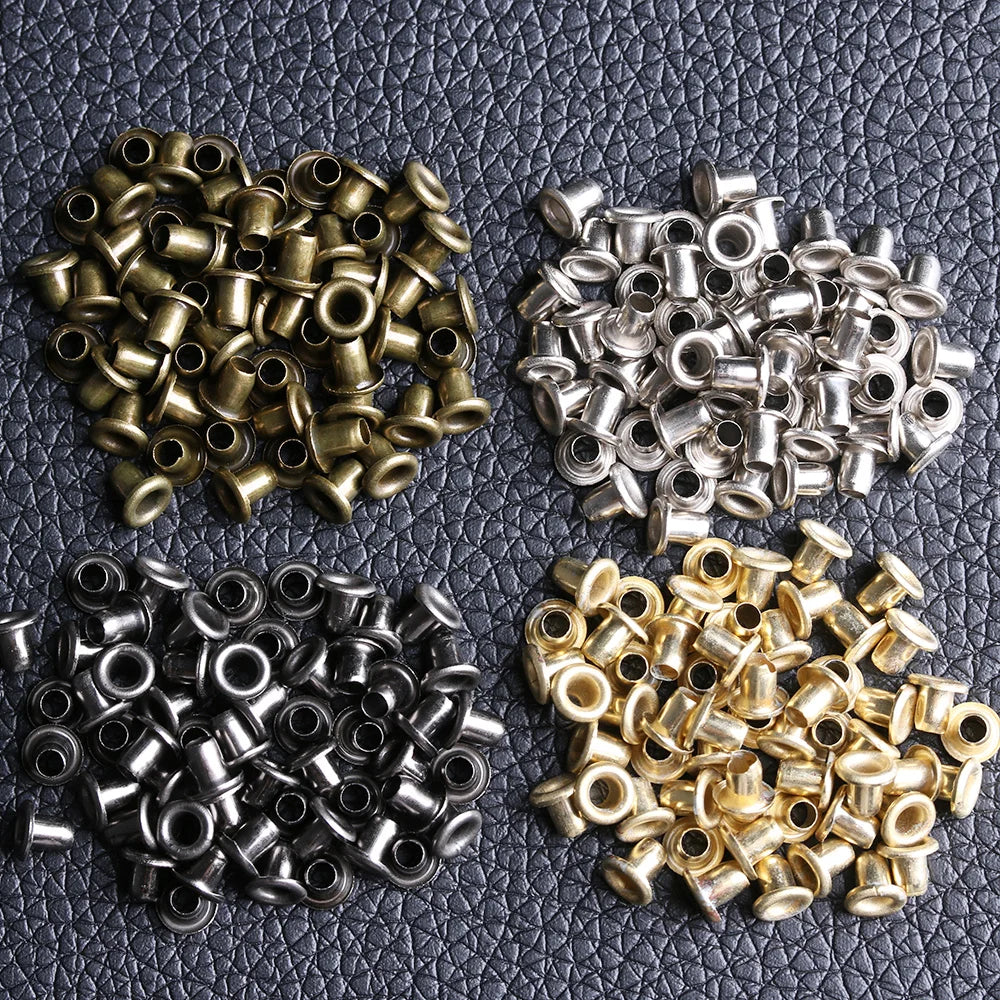 100Pcs Mini Eyelet Buttons Metal Buckle Snap Buttons for DIY Doll Belt Buckles Handmade Bag Shoes Clothing Sewing Accessories