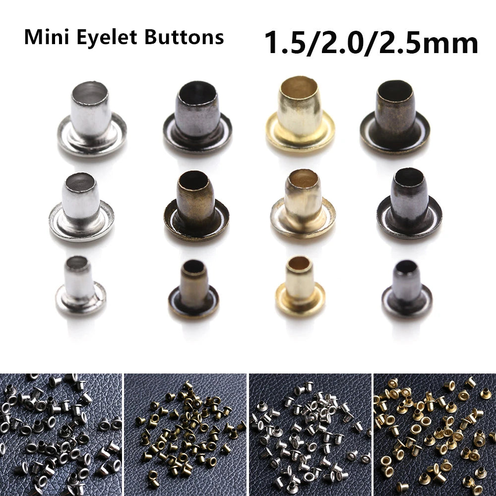 100Pcs Mini Eyelet Buttons Metal Buckle Snap Buttons for DIY Doll Belt Buckles Handmade Bag Shoes Clothing Sewing Accessories