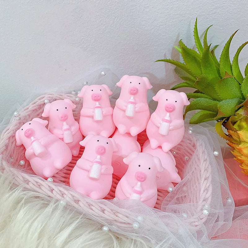 Cute funny little pig venting children's toy pig pig pinch music bottle pig creative trick gift