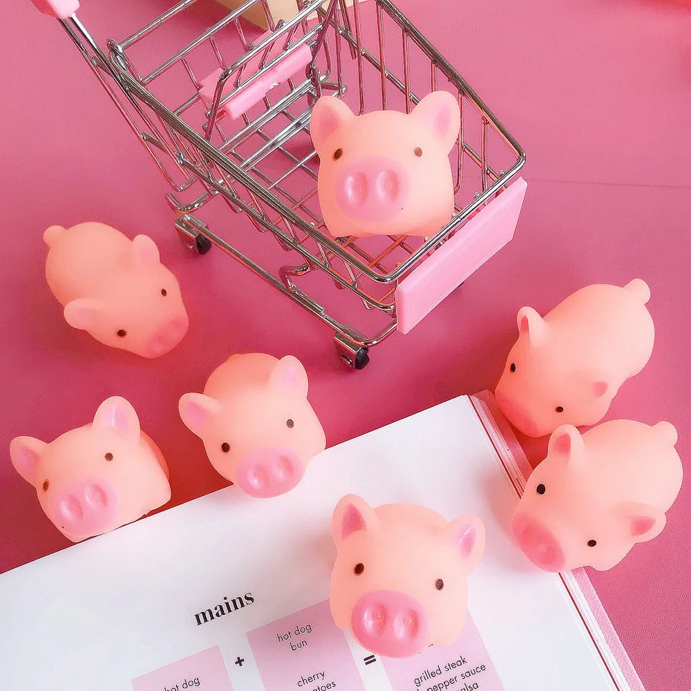 Cute funny little pig venting children's toy pig pig pinch music bottle pig creative trick gift