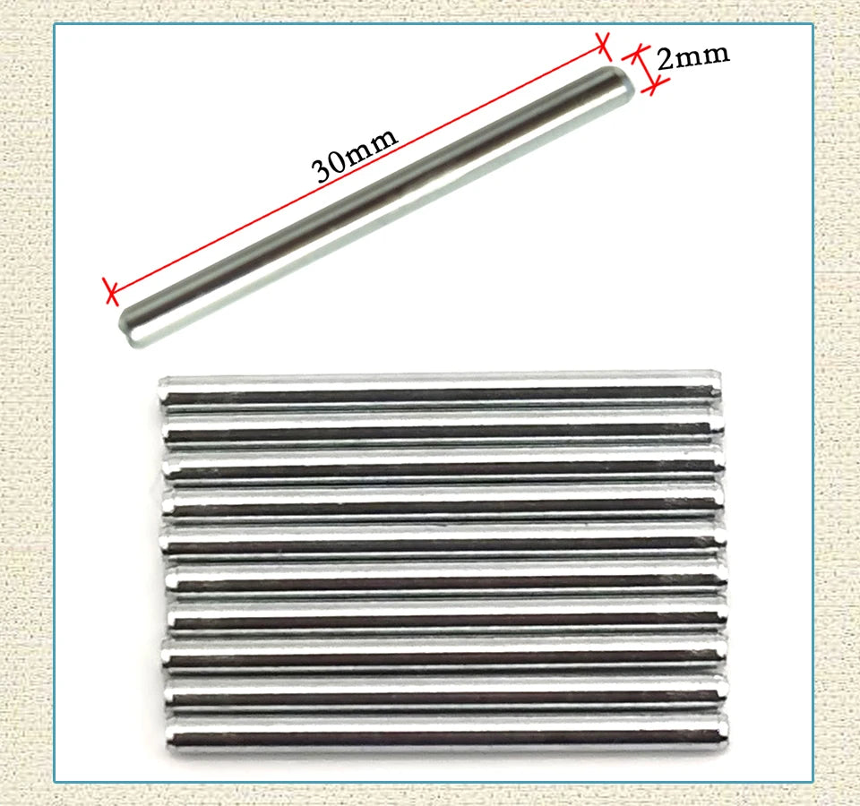 10pcs RC Silver Steel Rod shaft Axles Straight Metal Round Linear Rail Round Length 30 50 70 100 110 150mm * Diameter 2mm