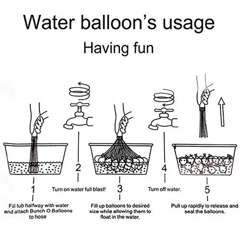 Filling Water Balloons Funny Summer Outdoor Toy Balloon Bundle Water Balloons Bombs Novelty Gag Toys For Children