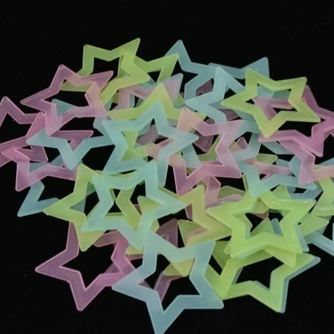 3D Hollow Star Energy Storage Fluorescent Glow In The dark Luminous On Wall Stickers For Kids Room living Room Decal