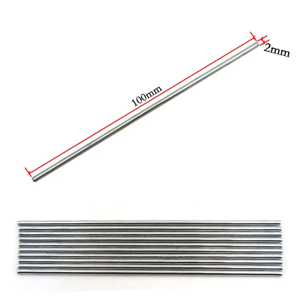 10pcs RC Silver Steel Rod shaft Axles Straight Metal Round Linear Rail Round Length 30 50 70 100 110 150mm * Diameter 2mm
