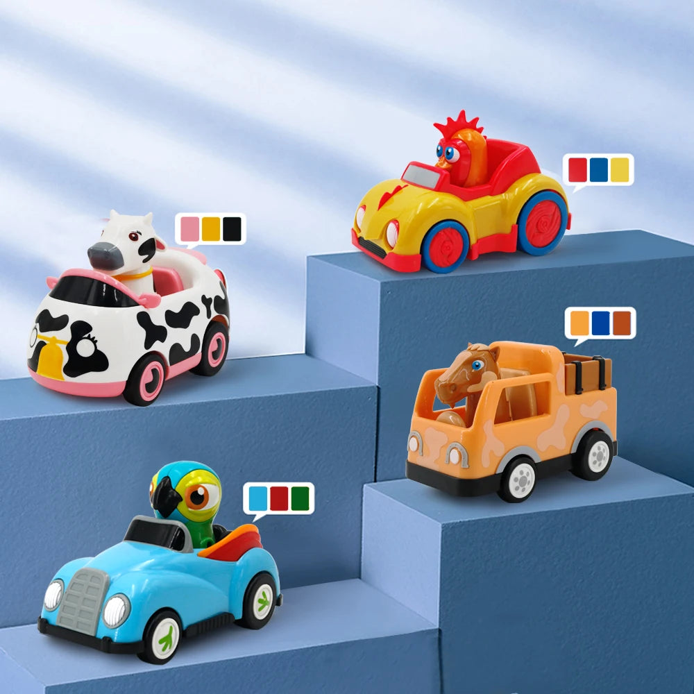 La Granja De Zenon Kids Toy Car Bartolito Car Pull Back Car Toys Inertia Car Set Boys Girls Toys 1-3 Years Old Birthday Gift