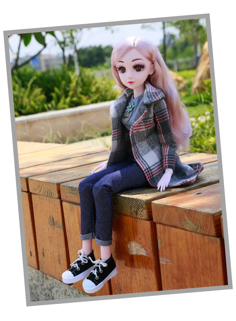 Fashion 1/3 Bjd Doll Dress Casual Handmade Clothes Outfits, Cosplay Clothing ,Overcoat Dress Up Suit For 60cm Yosd Bjd Dolls