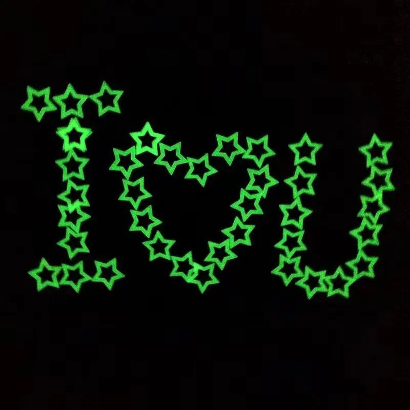3D Hollow Star Energy Storage Fluorescent Glow In The dark Luminous On Wall Stickers For Kids Room living Room Decal