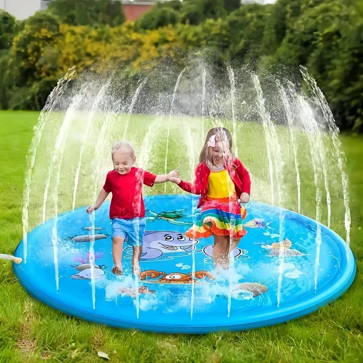 170cm Summer Children Swimming Pool Inflatable Water Sprinkler Pad Play Cooling Mat Outdoor Interactive Toy for Kids Toys
