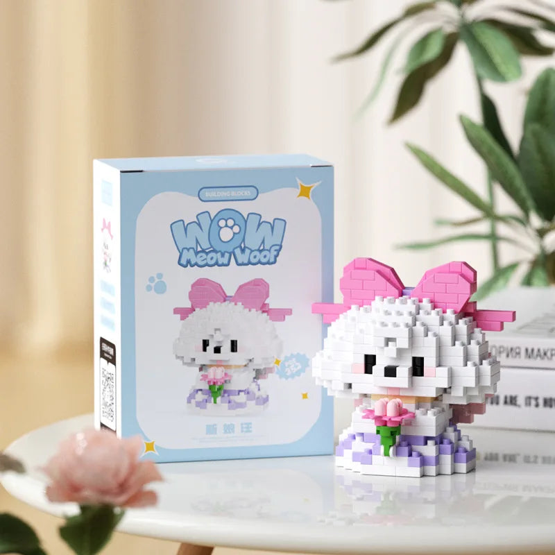 New 24 Styles Kawaii Pet Cat/Dog Small Particle Building Blocks Educational Room Decoration Children's Christmas Gifts