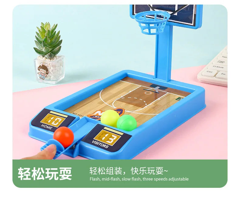 Mini Basketball Shooting Sports Games Children Play Sets Hoop 3-Ball Interactive Kids Board Game Desktop Ball For Children Toy