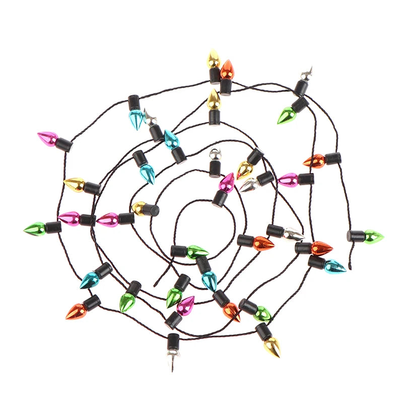 1Pc Miniature Dollhouse String of Fake Light Christmas Good Decoration String Light Kids Xmas Gift DIY Toys Living Scene Decor