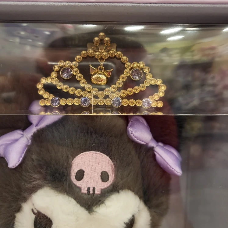Sanrio Cartoon Diamond Sparkle Crown Collection Kitty Cat Kurumi Cinnamoroll Mymelody Kuromi Plush Anime Toys for Girl Gift