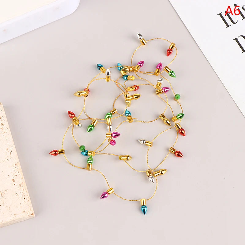 1Pc Miniature Dollhouse String of Fake Light Christmas Good Decoration String Light Kids Xmas Gift DIY Toys Living Scene Decor