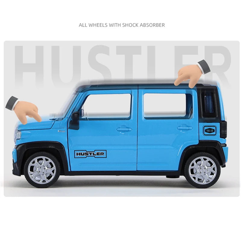 1:22 SUZUKI HUSTLER SUV Alloy Car Model Diecasts Metal Toy Off-Road Vehicles Car Model Simulation Sound and Light Childrens Gift