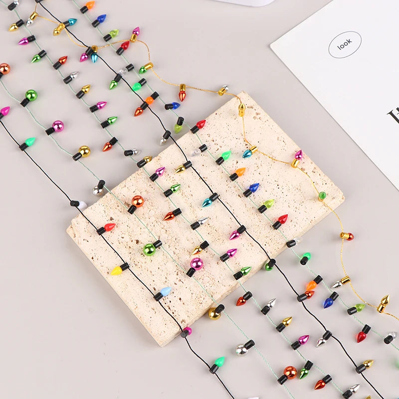 1Pc Miniature Dollhouse String of Fake Light Christmas Good Decoration String Light Kids Xmas Gift DIY Toys Living Scene Decor