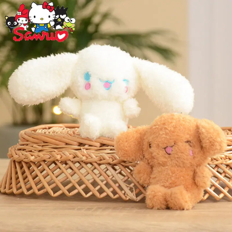 Sanrio Cinnamobol Doll Keychain Japanese Puppy Pendant Toy Bunny Cartoon Animal Hanging Kawaii Backpack Decoration Birthday Gift