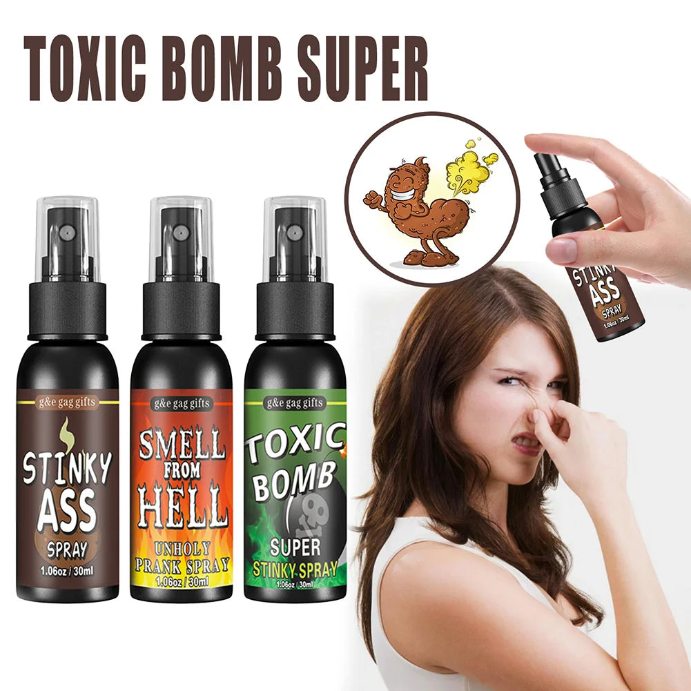 30ml Fart Gag Spray Prank Joke Plastic Spoof Odor Spray Party Supplies Terrible Stinky Fart Spray Non Toxic Halloween Funny Toys