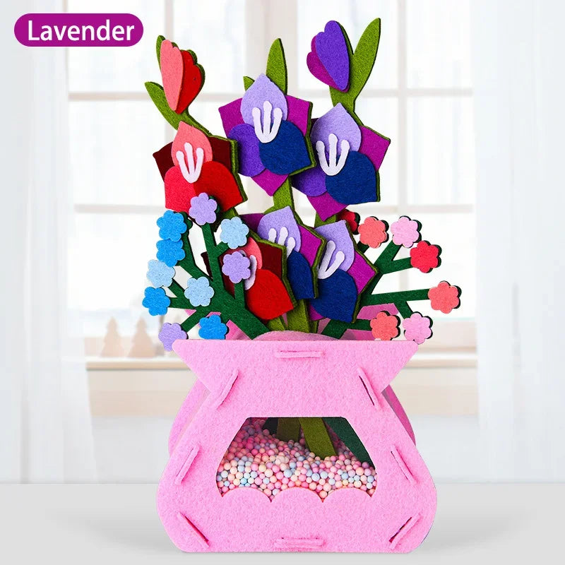 DIY Flower Toys Montessori Arts Crafts Non-weaving Handicrafts Flowerpot Toys for Kids Early Preschool Educational Funny Gifts