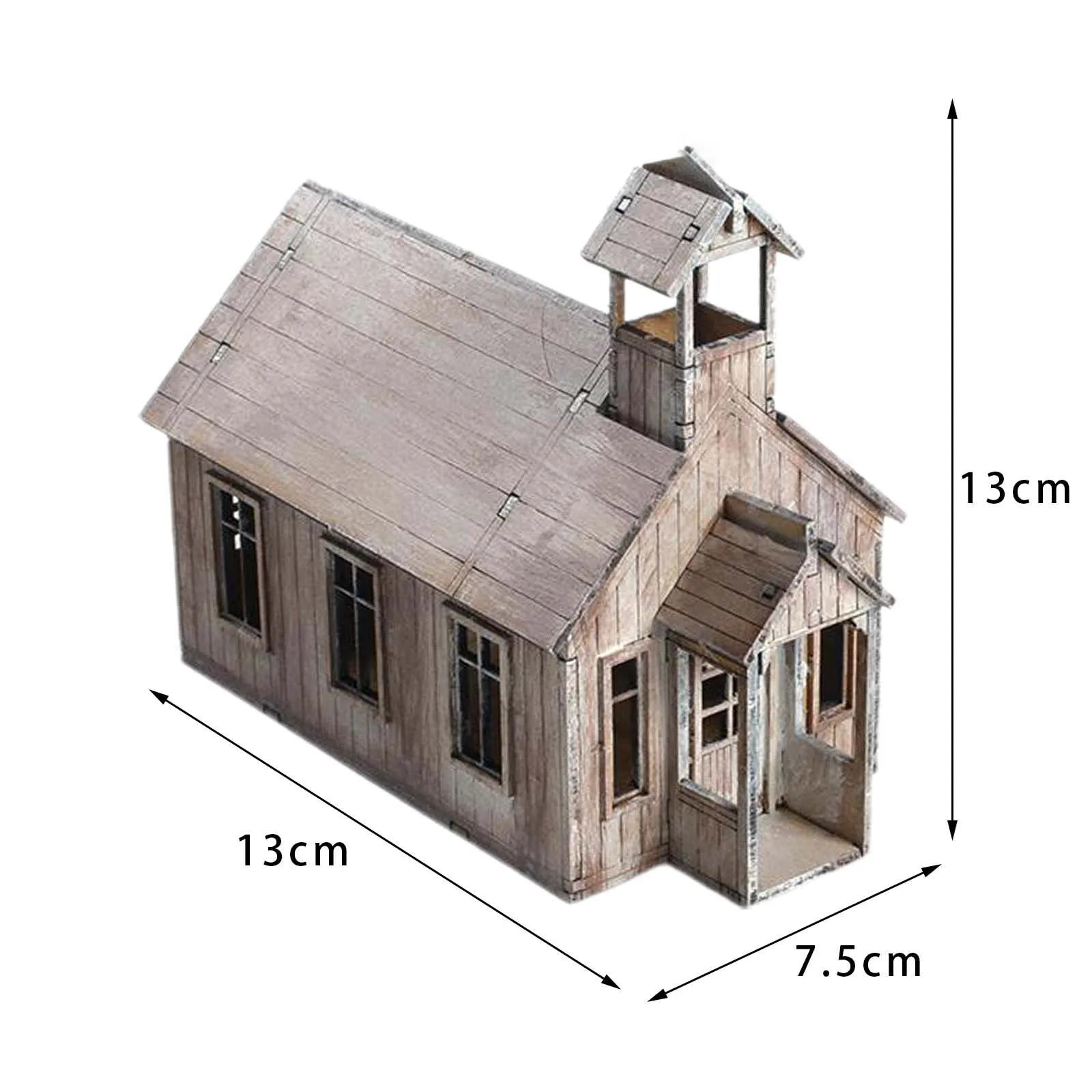 1/72 Wooden Cabin Hobby Toys Wooden 3D Puzzle House Architectural Scene for Accessory Model Railway Micro Landscape Layout Decor