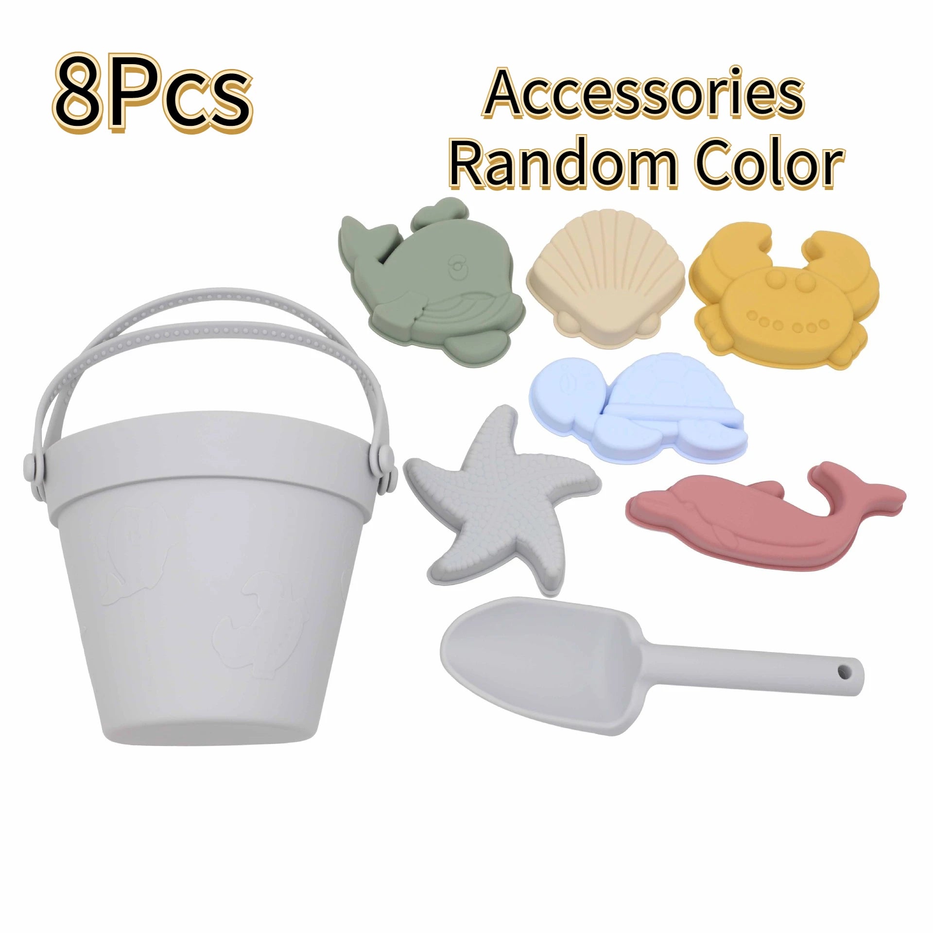 8Pcs Summer Beach Toys Kids Soft Silicone Sandbox Set Beach Game Toy Send Children Beach Play Sand Water Play Tools Swim Game