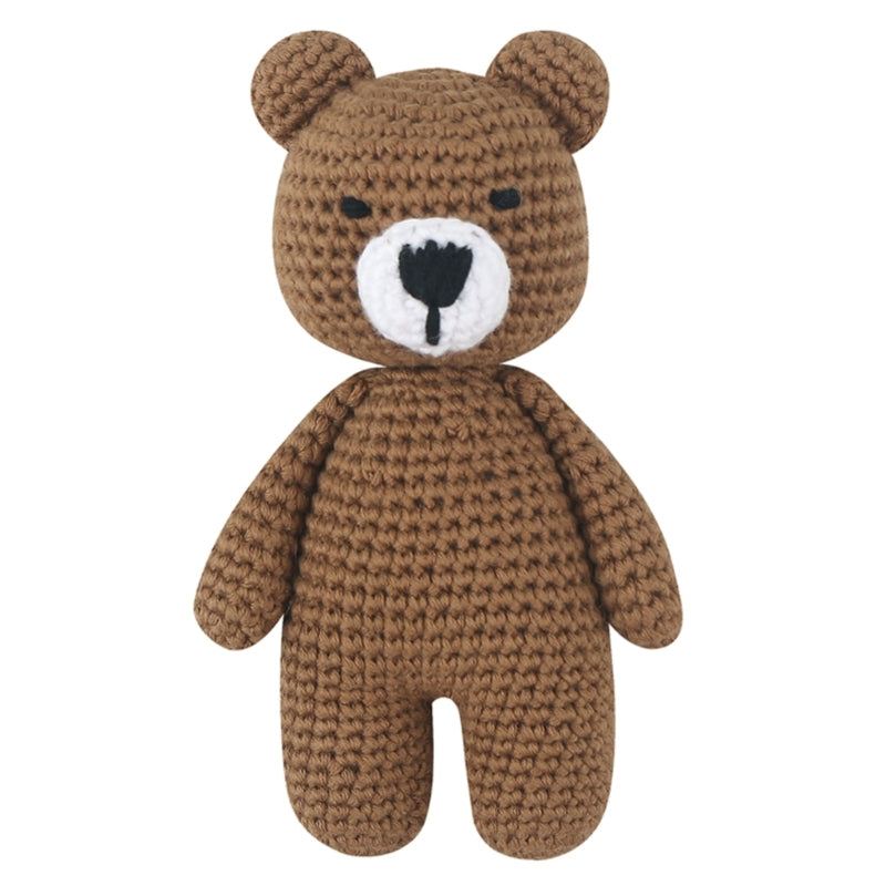 Crochet  Sleep Bear Toy for Baby First Stuffed Animal Friend Sleeping Buddy Newborn Photo Prop Christmas Gift