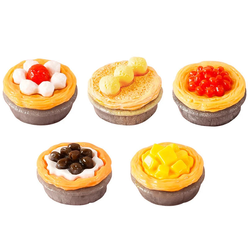 1Set 1:12 Dollhouse Miniature Fruit Cake Egg Tart Bread Dessert Model Kitchen Food Decor Toy Doll House Accessories