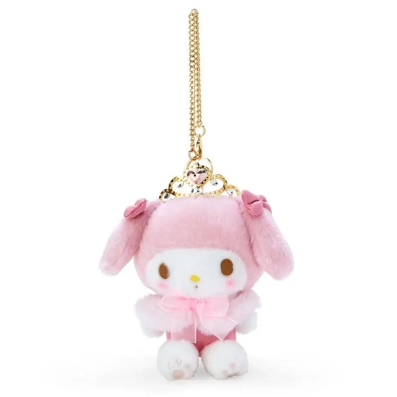 Sanrio Cartoon Diamond Sparkle Crown Collection Kitty Cat Kurumi Cinnamoroll Mymelody Kuromi Plush Anime Toys for Girl Gift